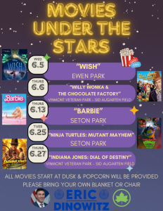 Movies Under the Stars - Wednesday, June 5 at Ewen Park